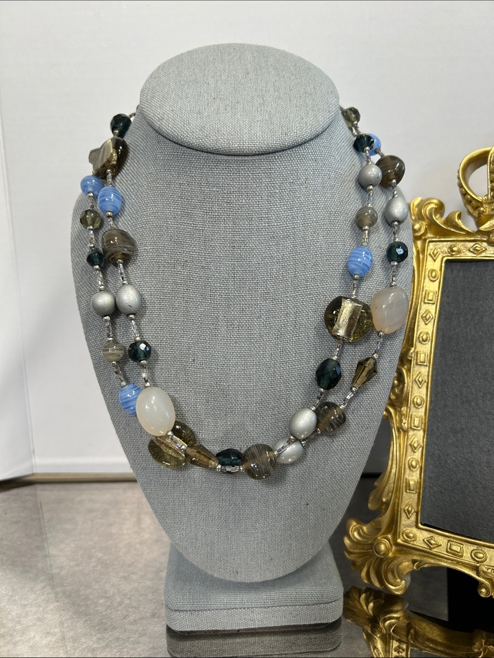 Premier designs long single strand glass necklace